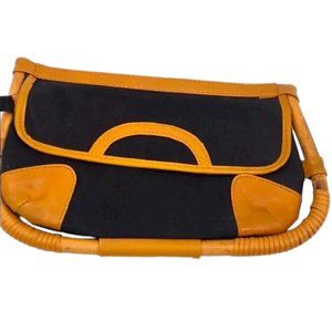 Sarne Leather/Bamboo Wristlet